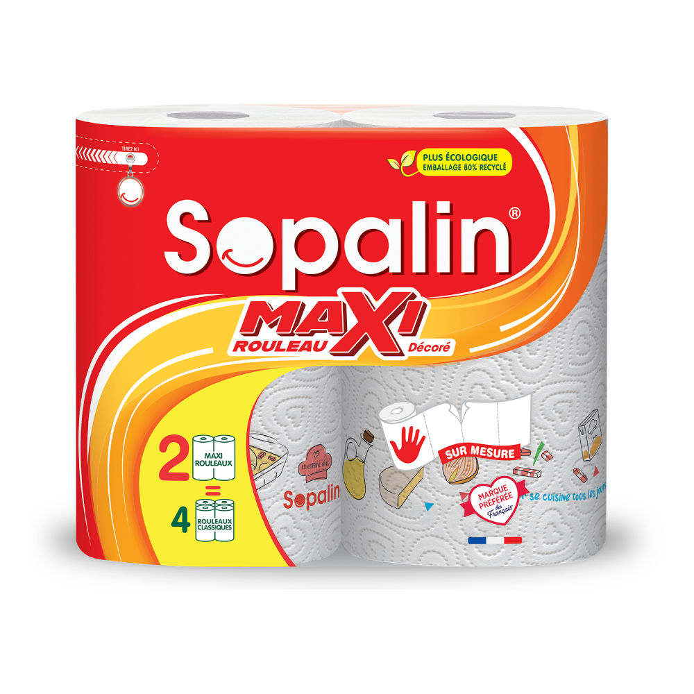 Sopalin® Maxi Rouleaux Décoré - Essuie-tout avec touche déco